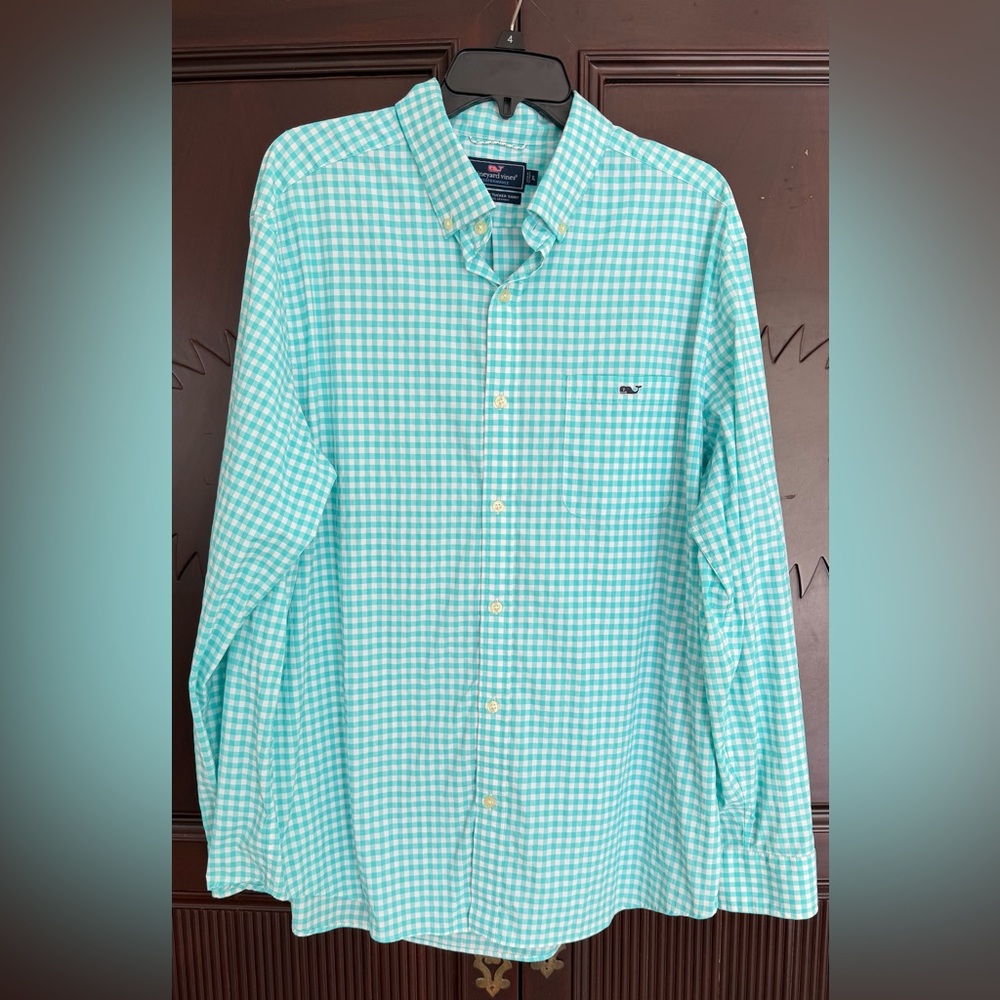 VINEYARD VINES Checkered Men’s Button Down Classic Fit Tucker DressShirt Size XL